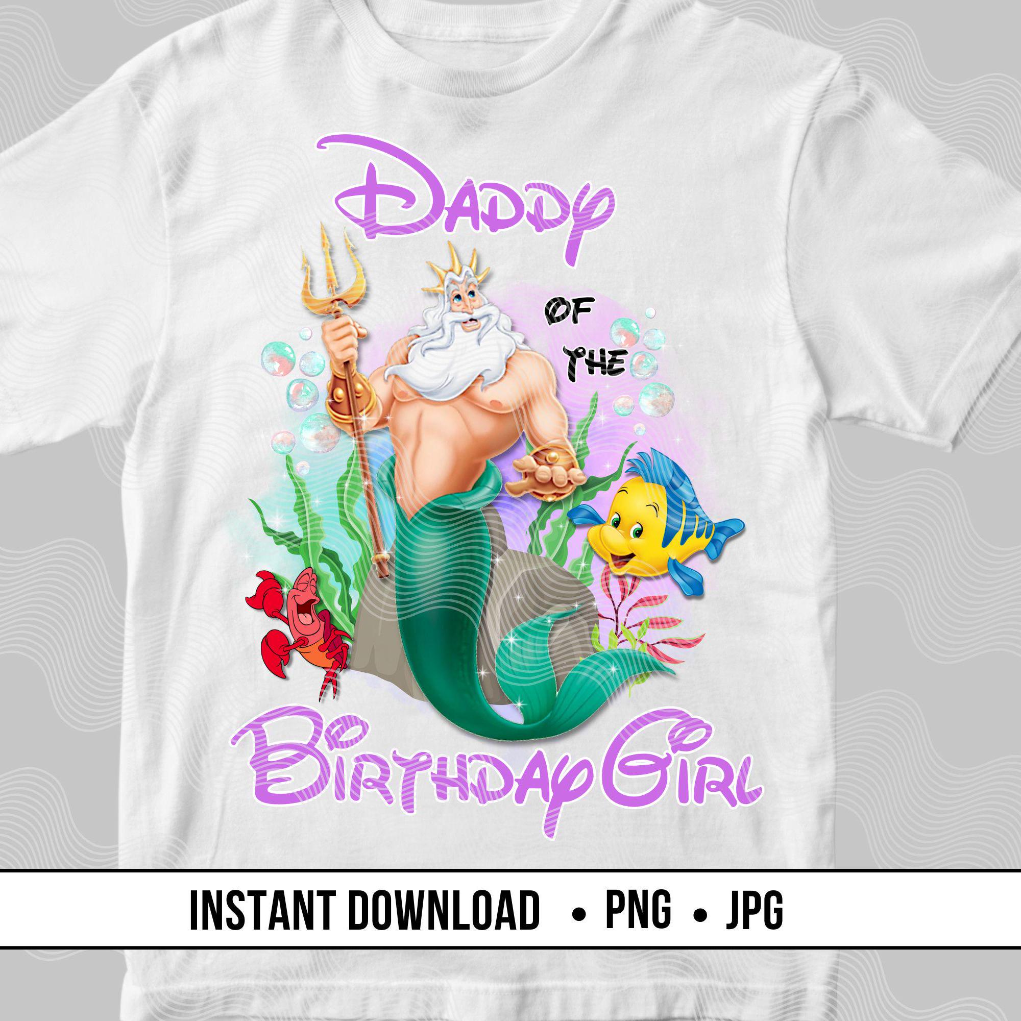 Daddy Of The Mermaid Birthday Girl Shirt Daddy Of The Mermaid Birthday Girl Shirt