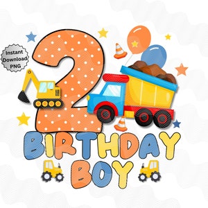 Dump Truck 2 Geburtstag PNG, 2 Geburtstag Aufbügler, Transport Autos Clip Art für Geburtstag, 2 Geburtstag Junge Traktor Laster