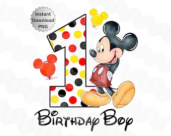 1st Birthday Mickey PNG, Birthday Boy Shirts Mickey, Iron On Heat Transfer, ONE Mickey, digital download 1st Mickey, My first birthday Micky