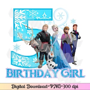 Gefrorenes Geburtstag-Eisen auf PNG, 5. Geburtstags-Shirt PNG, Magic Kingdom Prinzessin Aufbügeln, alles Gute zum Geburtstag Png, alles Gute zum Geburtstag Aufbügeln Frozen