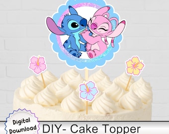 Stitch Cake Topper, Gender Reveal, Birthday Party