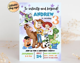 Editable Toy Story Birthday Invitation