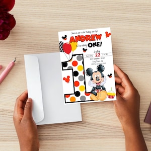 Editable Mickey Mouse Birthday Invitation, Printable Invitation Mickey ...
