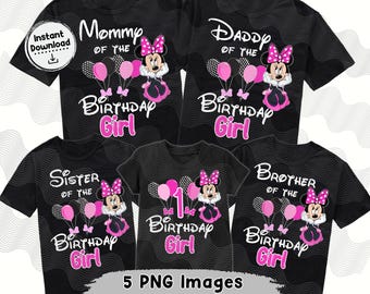 Minnie 1st Birthday PNG, Family Bundle Images, Digital Files