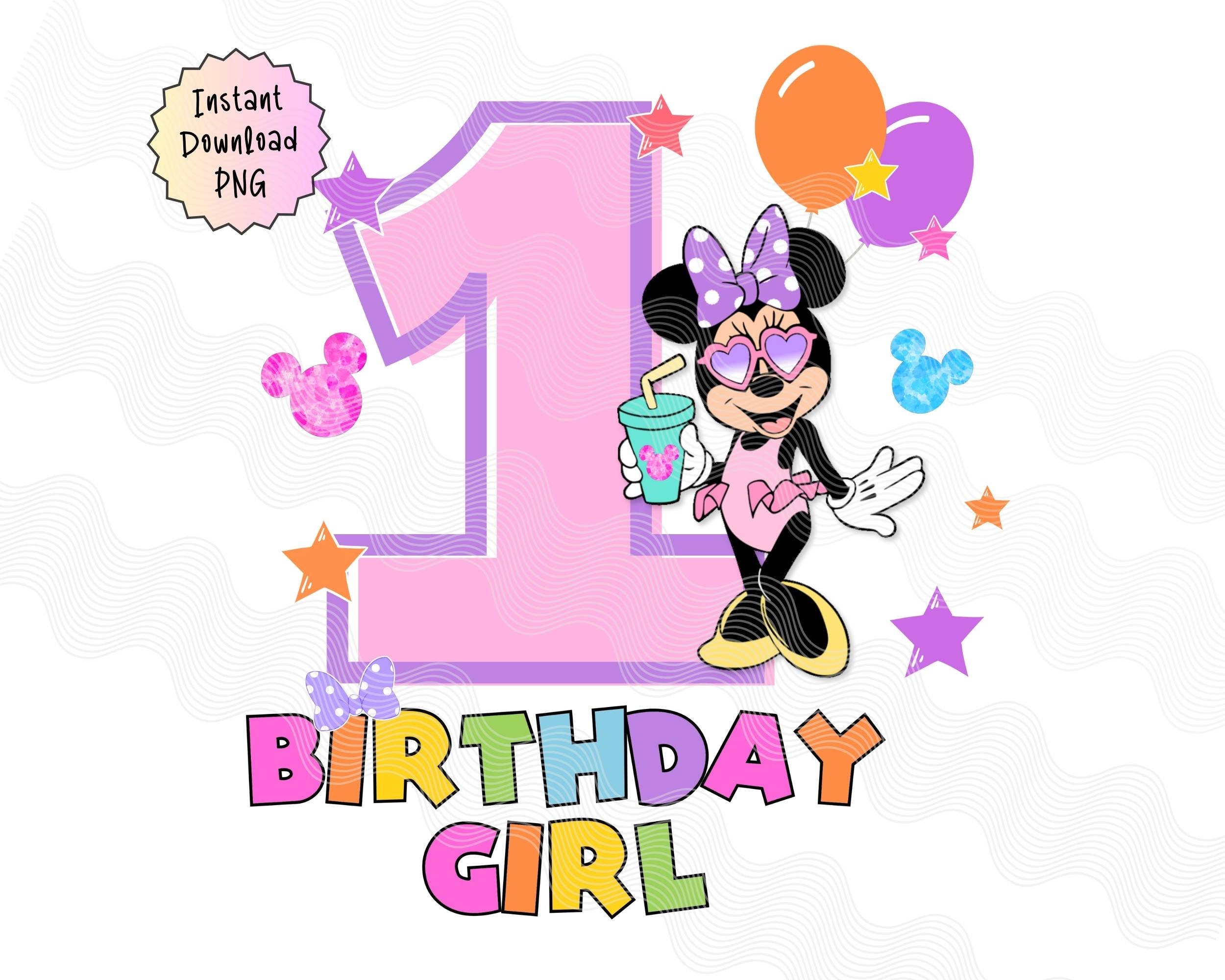 1st Birthday Summer Minnie Birthday PNG, Pool Party Mouse, 1st Birthday image for iron on, Birthday Girl Png, Sublimation for 1st birthday