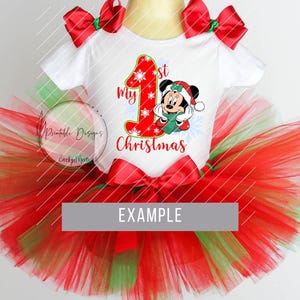 1st Christmas Minnie Png Baby's First Christmas 1st Iron on Birthday ...