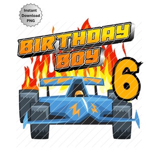 6e verjaardag raceauto, PNG, Hot Wheels Iron On Graphic, verjaardag jongen png, sublimatie raceauto, digitale download verjaardag raceauto