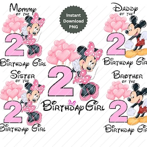 2e anniversaire de famille chemises Minnie PNG, 2e paquet familial thermocollant, 2e chemise d'anniversaire Minnie, sublimation Minnie png thumbnail