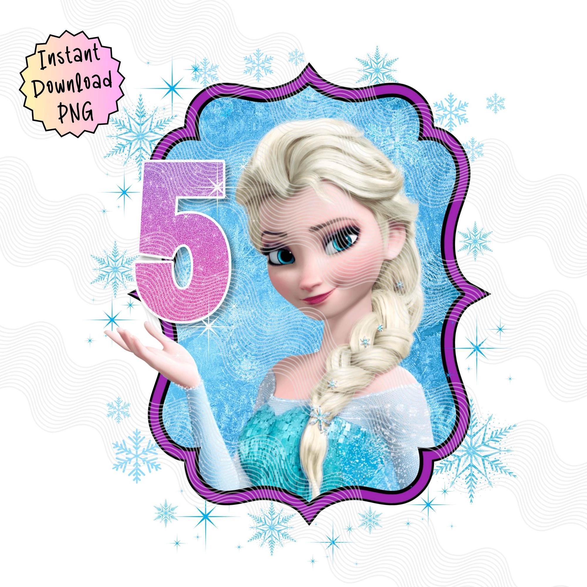 エルサ 5 歳の誕生日 PNG、女の子の誕生日アイロンプリント、アナと雪