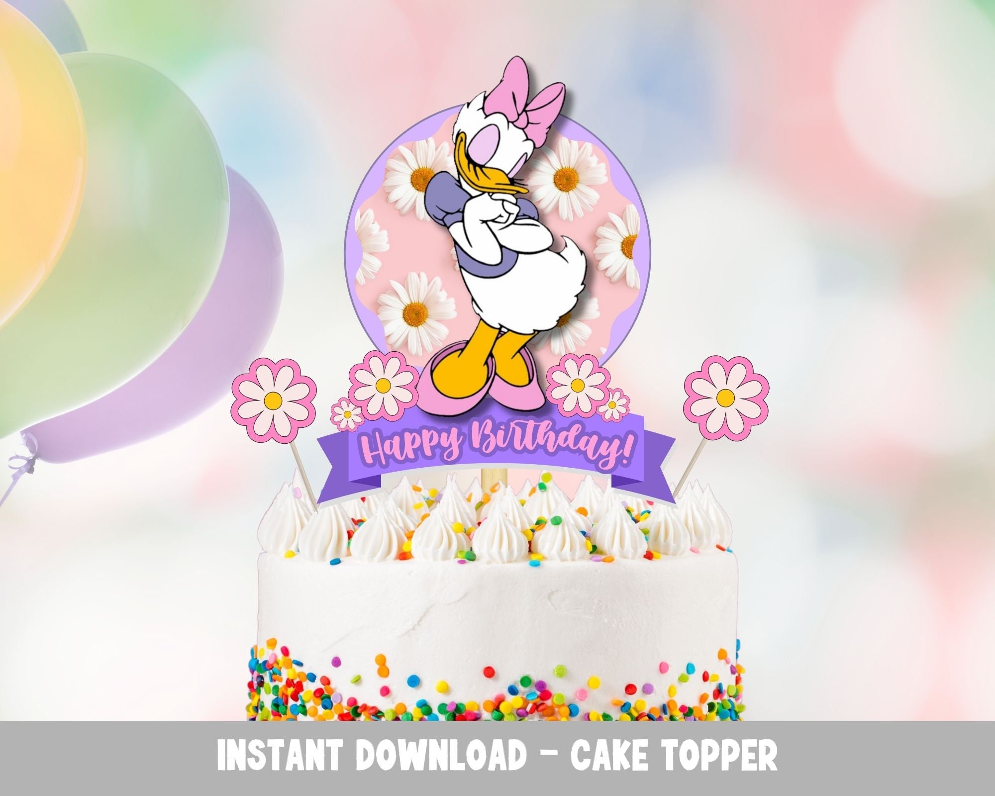 Daisy Cake Topper Digital Download DIY Cake Topper Daisy Etsy