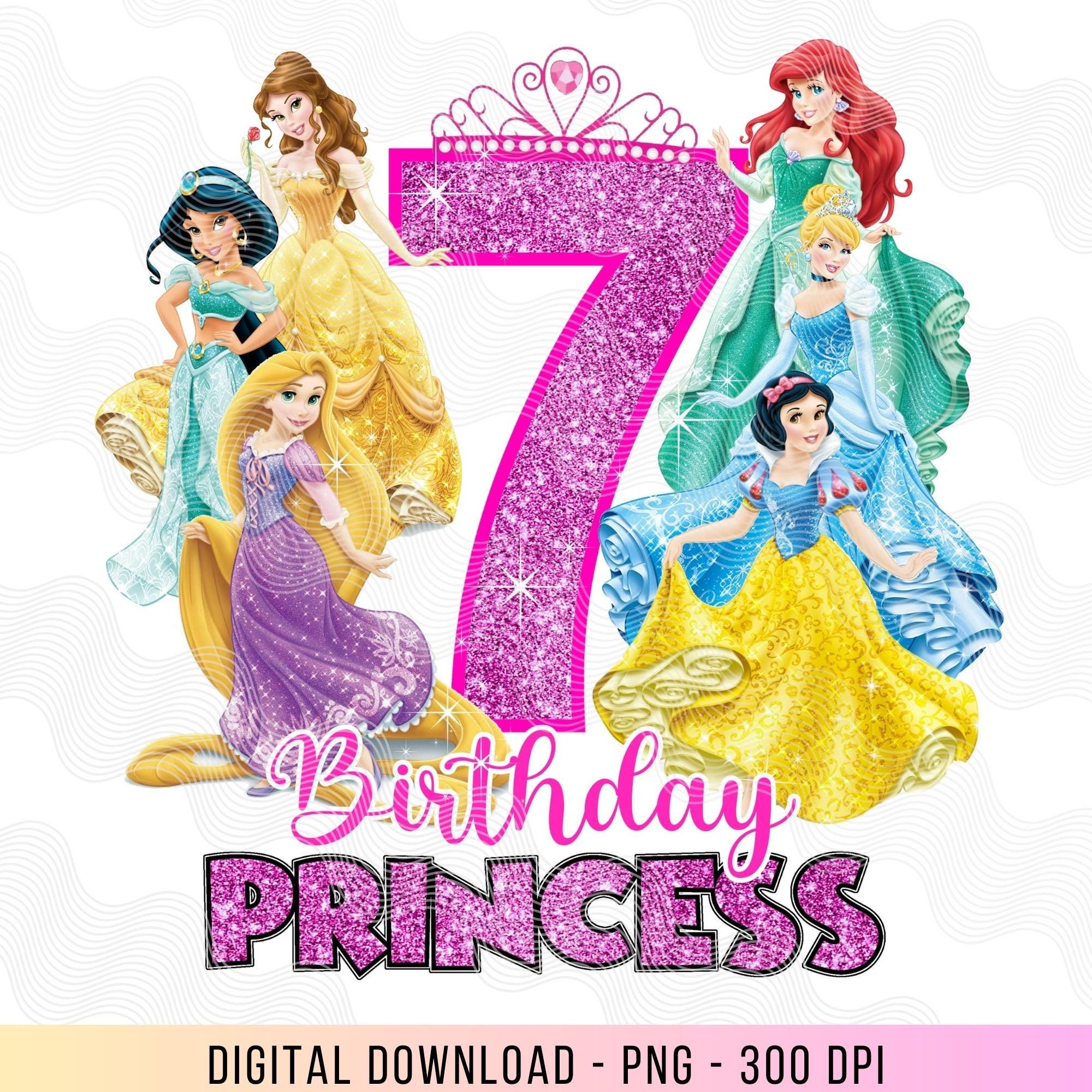 7th Birthday Princess PNG, Belle Ariel Cinderella Png, Birthday Girl 7, All  Princesses Sublimation, Princess Clip Art Instant Download, 7th - Etsy  Israel, image size:2000x2000