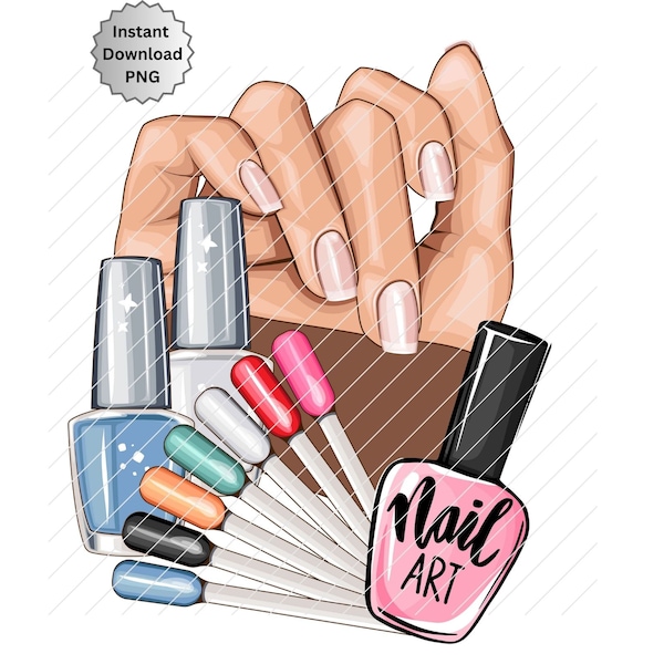 Nail Clip Art PNG, Iron On, Sublimation, Doing Nails is my Therapy png, Beauty Salon Clipart for Iron On