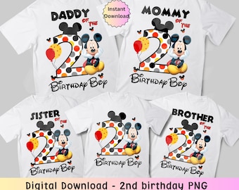 2nd Birthday Mickey PNG, Family Shirts Mickey 2nd Birthday, Digital download 2nd birthday mickey, Mommy of the Birthday Boy Mickey mouse