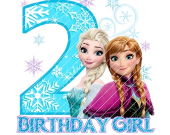 Frozen 2nd Birthday Iron On, 2nd Birthday Shirt PNG, Magic Kingdom Princess iron On, Happy Birthday Png, Happy Birthday Iron On Frozen