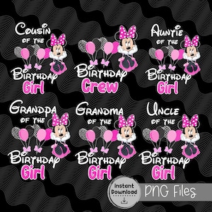 Familia a juego PNG Tema de Minnie, Cumpleaños familiar Mamá de la cumpleañera Equipo de cumpleaños Minnie, Tío de la cumpleañera, Tía Minnie 1.ª