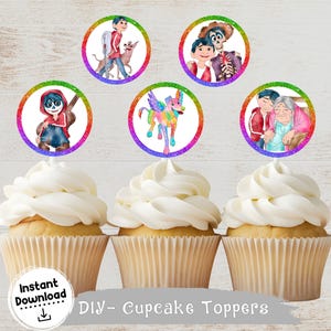 Coco Cupcake Topper, Cupcake decoration, Instant Download Cake Image, Birthday Party Cake Decor Coco Loco Party, Circle Images Coco