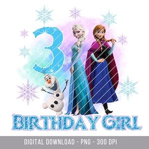 Frozen 3rd Birthday Iron On, Frozen PNG, 3rd Birthday Shirt PNG, Magic Kingdom Princess iron On, Happy Birthday Png, Happy Birthday Iron On image 2