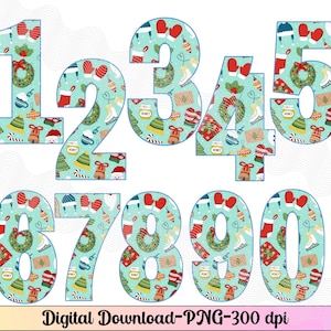 Numbers for Sublimation Christmas, Birthday numbers glitter PNG, Birthday Numbers 0-9 PNG, Iron On Numbers, Clip art Numbers, numbers png