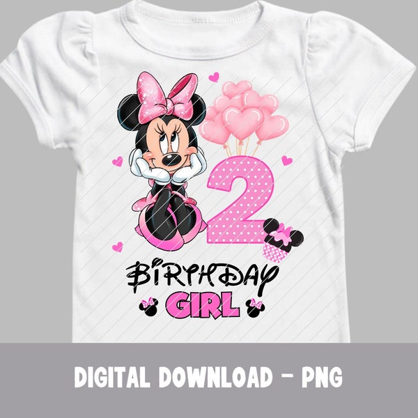 2nd Birthday Minnie Mouse Birthday Png, 2nd Birthday PNG, Minnie Birthday PNG, Minnie Sublimation Birthday, Birthday Png, 2nd Birthday Png