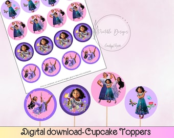 Encanto Cupcake Toppers, DIY Cupcake toppers, Cupcake Toppers encanto, Isabel Cupcake toppers instant download, Mirabel cake topper