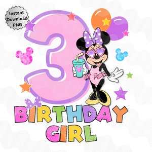 Minnie 3e anniversaire PNG, Summer Pool Party Minnie, 3e anniversaire thermocollant, Minnie Pool Party 3e anniversaire Png, Sublimation pour le 3e anniversaire