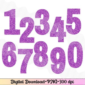 Glitternummers voor sublimatie, verjaardagsnummers glitter PNG, verjaardagsnummers 0-9 PNG, opstrijkbare nummers, clip art nummers, glitternummers