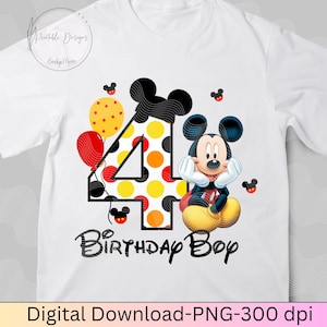 4. Geburtstag Micky Maus Png, Geburtstag 4 PNG, Micky Geburtstag Grafik, Micky Sublimations Geburtstagsgrafiken, Geburtstag Png, Maus 4