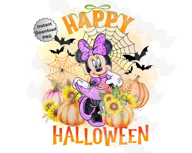 Happy Halloween Minnie PNG Trick or Treat Boo Crew Halloween