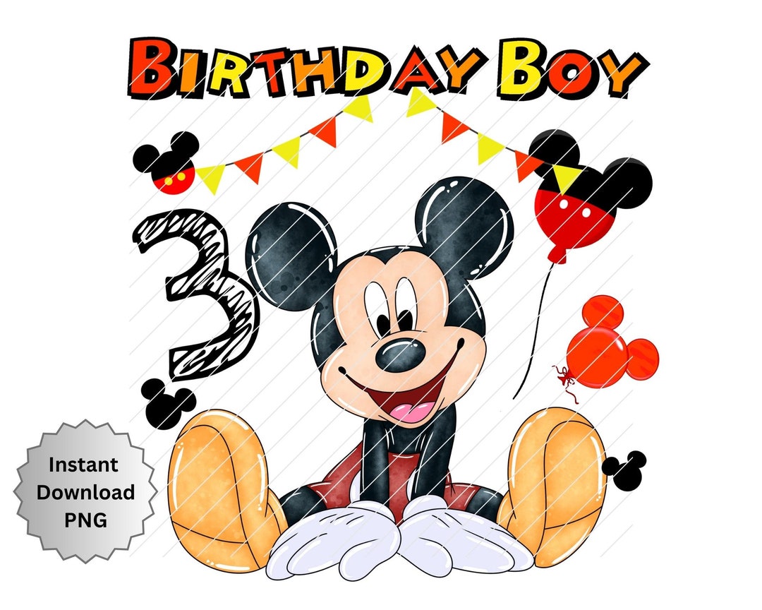3rd Birthday Mickey Mouse PNG, Mouse Birthday Boy 3rd, Birthday Shirts ...