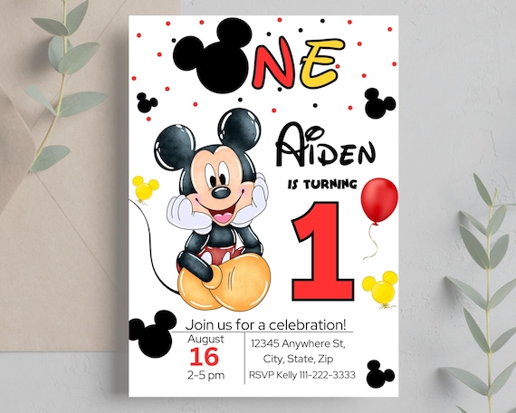 Mickey Mouse 1st Birthday Printables Mickey Mouse Backdrop For Boys