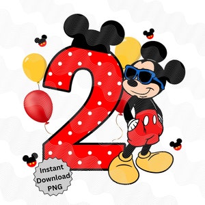 Micky Maus Png, 2. Geburtstag PNG, Micky Geburtstagsgrafik, Micky Sublimations Geburtstagsgrafiken, Geburtstag Png, 2. Geburtstag Png