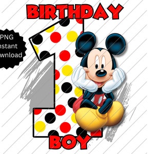 Mickey Mouse Png, 1st Birthday PNG, Mickey Birthday Graphic, Mickey Sublimation Birthday Graphics, Birthday Png, 1st Birthday Png