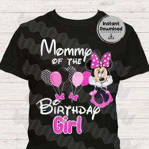 Mamá de la cumpleañera Minnie PNG, Cumpleaños Minnie Mouse Planchado, Sublimación, Transferencia de Calor, Mamá de la cumpleañera, 1er cumpleaños