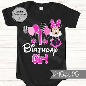 1st Birthday Minnie PNG, 1st Birthday Mouse, Minnie Birthday 1, Minnie Sublimation Birthday, Birthday Png, 1st Birthday Png for DTF Iron On