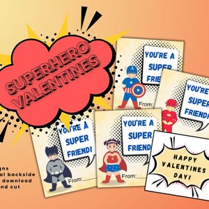 Cartes cadeau Saint-Valentin super-héros