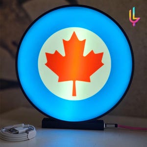 RCAF Lamp Royal Canadian Air Force Roundel Emblem 3D Printed LED Lightbox