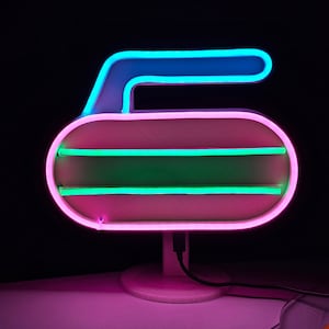 Handcrafted Neon LED Curling Rock