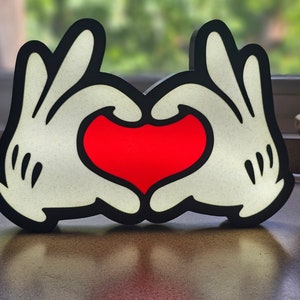 Cartoon Mickey Valentine Herz Hände Lampe LED 3D Gedruckt Licht