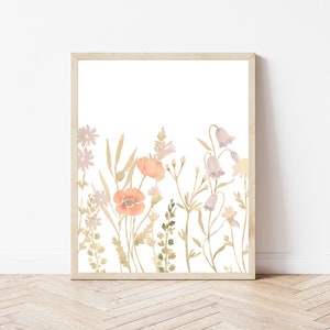 Water Color Flowers, Boho Flowers, Flower Field, DIGITAL DOWNLOAD