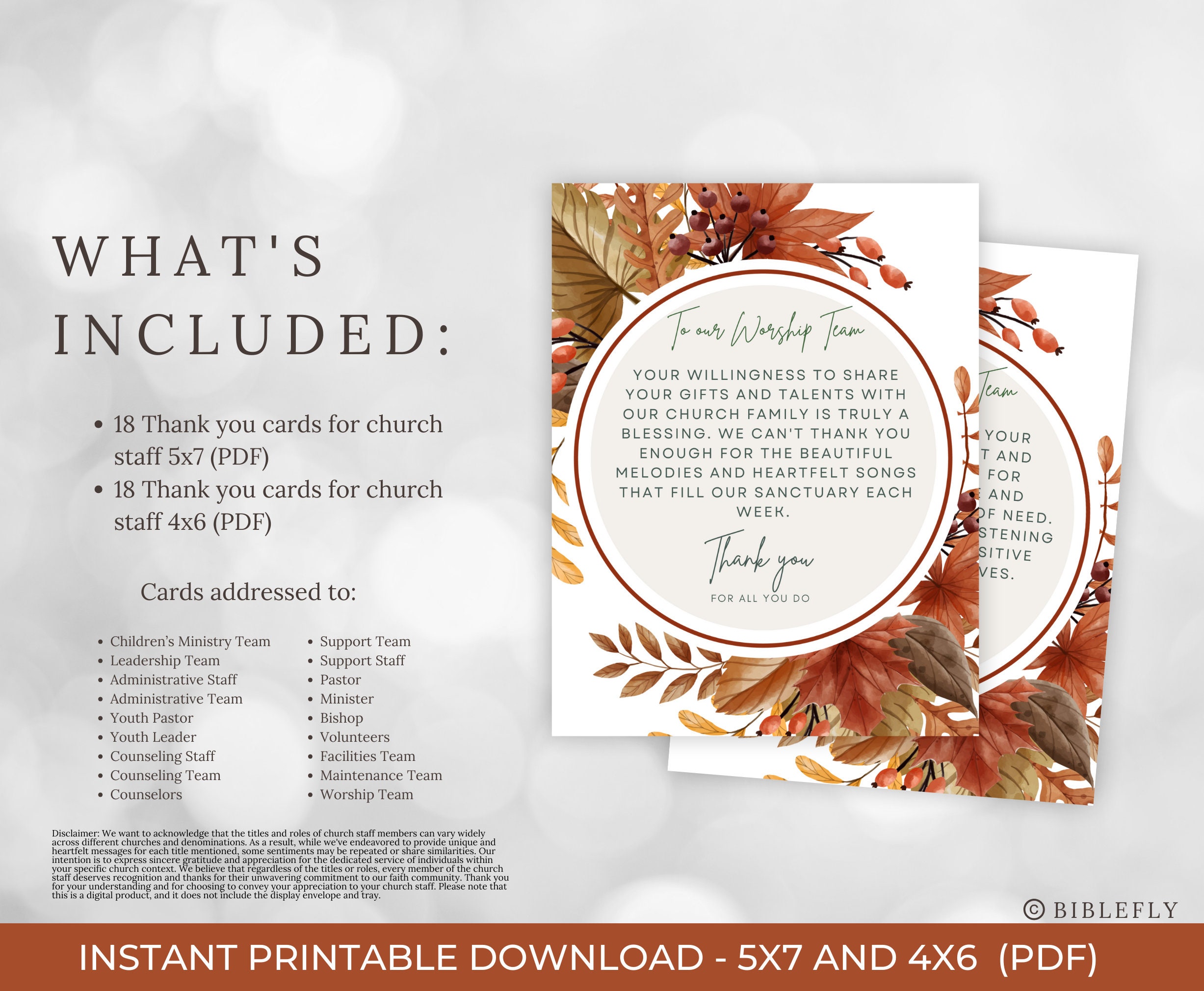 Church Staff Appreciation Thank You Card Pastor Volunteer Facilities ...