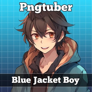 pngtuber, pngtuber male, pngtuber premade, pngtuber overlay, pngtuber twitch, pngtuber model, pngtuber assets, blue jacket boy hoodie thug