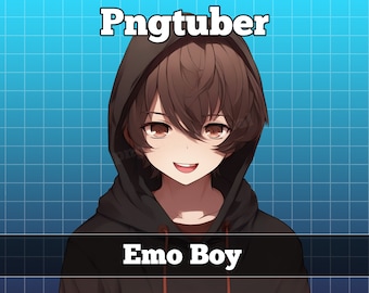 pngtuber, pngtuber male, pngtuber premade, pngtuber overlay, pngtuber twitch, pngtuber model, pngtuber assets, emo boy, gothic boy, hoodie