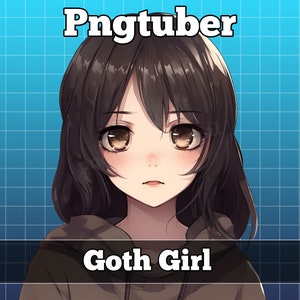pngtuber, pngtuber premade, png tuber, pngtuber overlay, pngtuber twitch, pngtuber model, pngtuber assets, twitch, goth girl gothic black