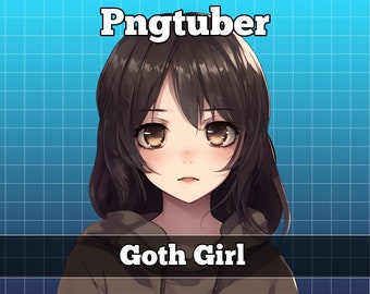 pngtuber, pngtuber färdiggjord, png-knöl, pngtuber-överlagring, pngtuber twitch, pngtuber-modell, pngtuber-tillgångar, twitch, goth-tjej gotisk svart