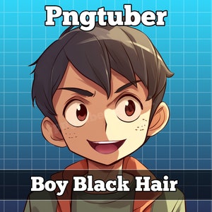 pngtuber, pngtuber male, pngtuber premade, pngtuber overlay, pngtuber twitch, pngtuber model, pngtuber assets, anime boy black hair guy