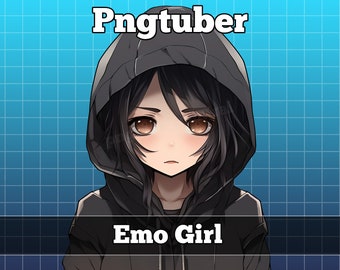 pngtuber, pngtuber premade, png tuber, pngtuber overlay, pngtuber twitch, pngtuber model, pngtuber assets, twitch emo girl gothic black dark