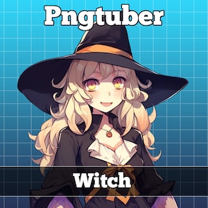 pngtuber, pngtuber premade, png tuber, pngtuber overlay, pngtuber twitch, pngtuber model, pngtuber assets, twitch, witch wizard girl hat