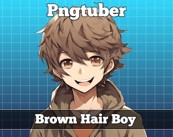 pngtuber, pngtuber male, pngtuber premade, pngtuber overlay, pngtuber twitch, pngtuber model, pngtuber assets, anime boy brown hair guy
