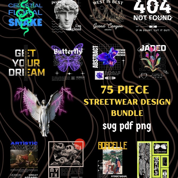 75 PIECE Streetwear design bundle, urban t-shirts, hip hop t-shirt, biker design, t-shirt designs bundle