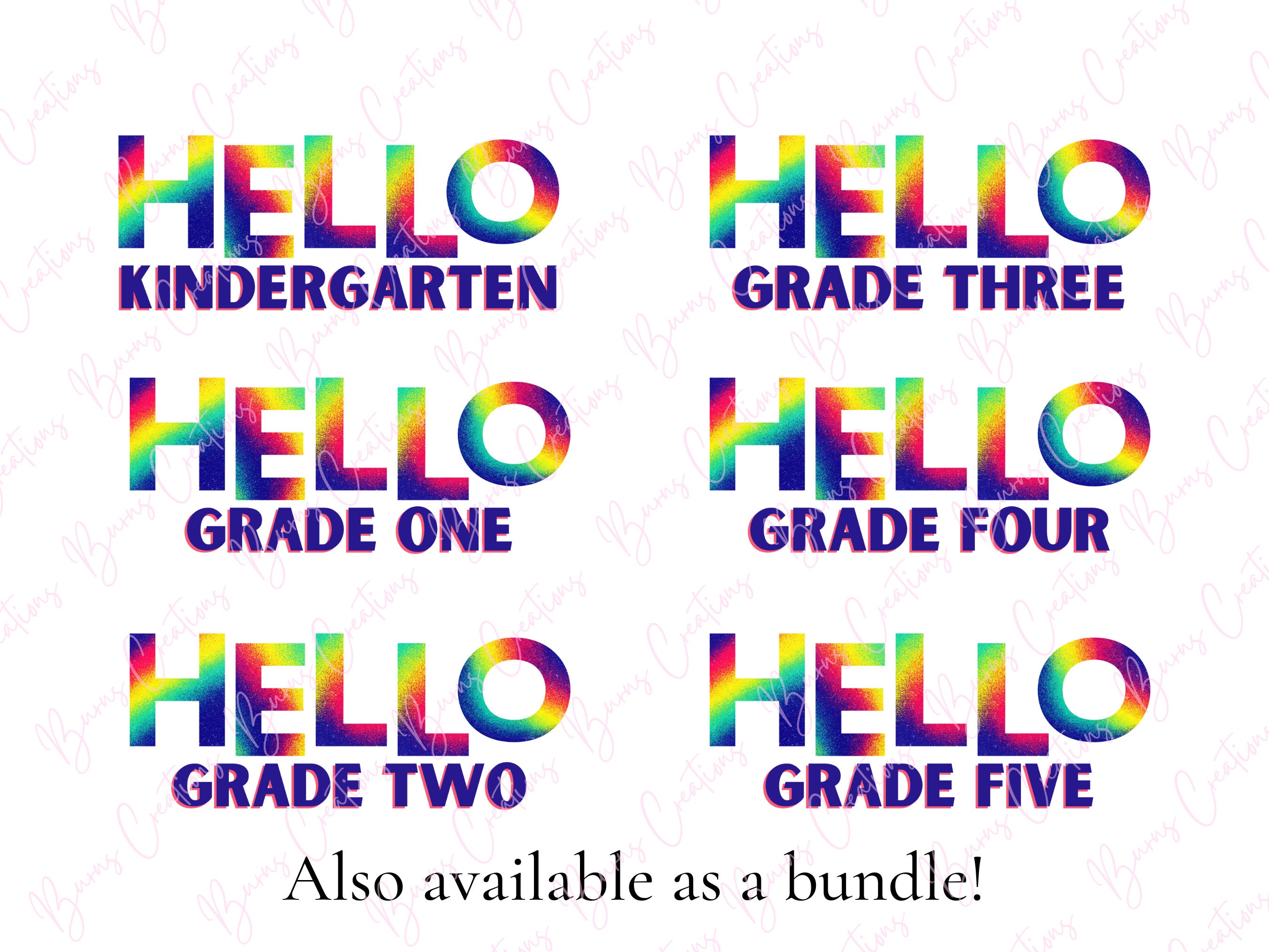 Hello Grade R Hello Grade Two, PNG, Back to School Sublimation Design, First Day of ...
